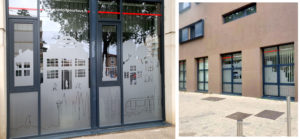 Habillage de vitres extérieures, illustration sur-mesure