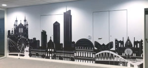 Habillage mural, création sur-mesure – Extia, Lyon